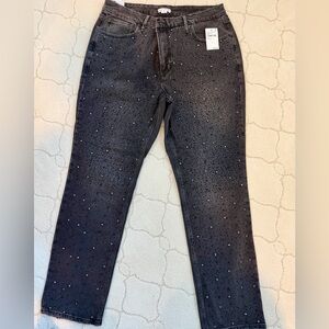 Good American Rhinestone Embellished Black Jeans – Size 15 – NWT